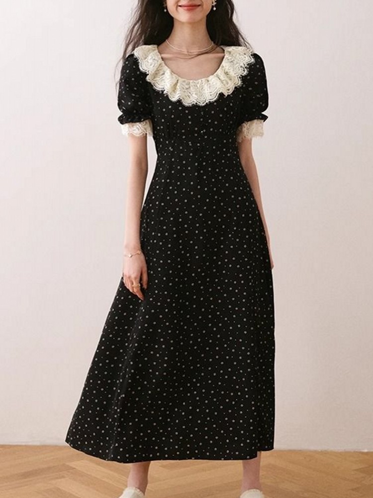 우아한 레이스 플로럴 반팔 미디 드레스 여성 여름 슬리 - Midi Skirt Floral 리뷰 및 가격